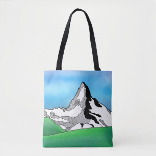 Matterhorn Schweiz Linie Kunst, Aquarell Tasche