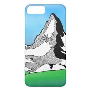 Matterhorn Schweiz Linie Wasserfarben Case-Mate iPhone Hülle