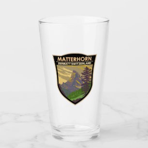 Matterhorn Schweiz Reise Kunst Vintage Glas