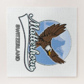 Matterhorn Schweiz Reiselogo Puzzle (Horizontal)