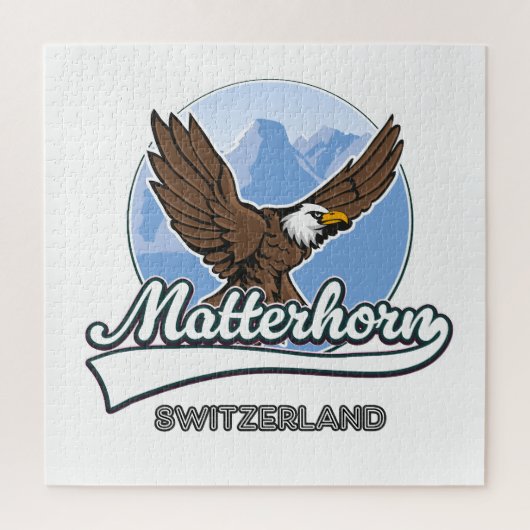 Matterhorn Schweiz Reiselogo Puzzle (Vertikal)