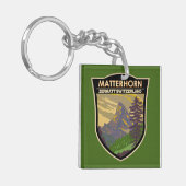 Matterhorn Schweiz Reisen Vintag Schlüsselanhänger (Vorderseite links)
