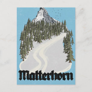 Matterhorn Schweiz Reiseplakat Feiertagspostkarte