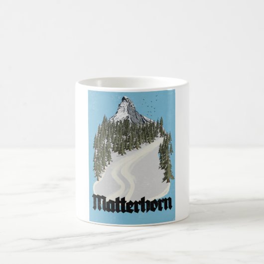 Matterhorn Schweiz Reiseplakat Kaffeetasse (Mittel)