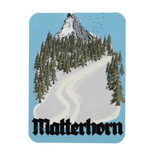 Matterhorn Schweiz Reiseplakat Magnet (Vertikal)