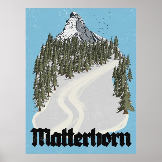 Matterhorn Schweiz Reiseplakat Poster (Vorne)