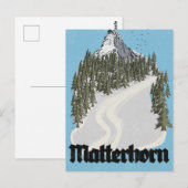 Matterhorn Schweiz Reiseplakat Postkarte (Vorne/Hinten)
