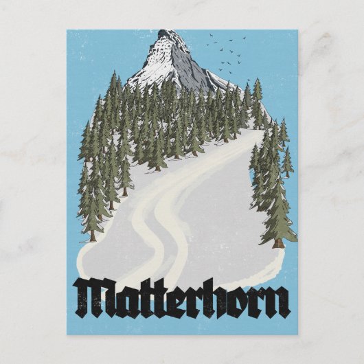 Matterhorn Schweiz Reiseplakat Postkarte (Vorderseite)