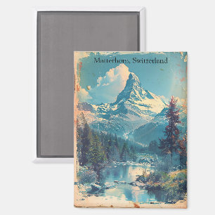 Matterhorn Schweiz Schweizer Alpen Vintage Magnet