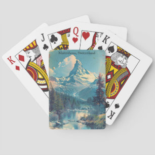 Matterhorn Schweiz Schweizer Alpen Vintage  Spielkarten