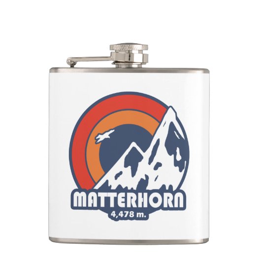Matterhorn Schweiz Sonne Adler Flachmann (Vorderseite)