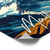 Matterhorn Schweiz Vintage Reise Illustration Poster (Ecke)