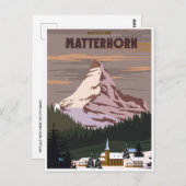 Matterhorn Schweiz Vintager Berggipfel Postkarte (Vorne/Hinten)