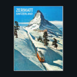 Matterhorn, Schweiz, Zermatt, Vintag Postkarte<br><div class="desc">Matterhorn ist einer der bekanntesten Berge der Schweiz. Es liegt in der Nähe der Stadt Zermatt.</div>