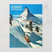 Matterhorn, Schweiz, Zermatt, Vintag Postkarte (Vorderseite)