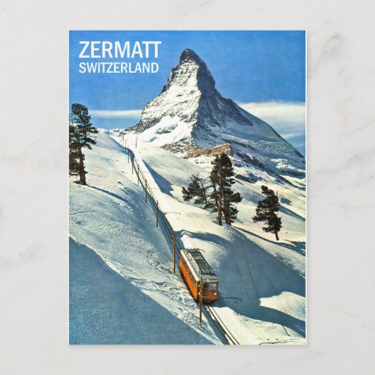Matterhorn, Schweiz, Zermatt, Vintag Postkarte (Vorderseite)