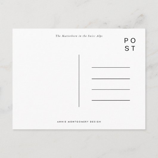 Matterhorn Schweizer Alpen Postkarte (Rückseite)