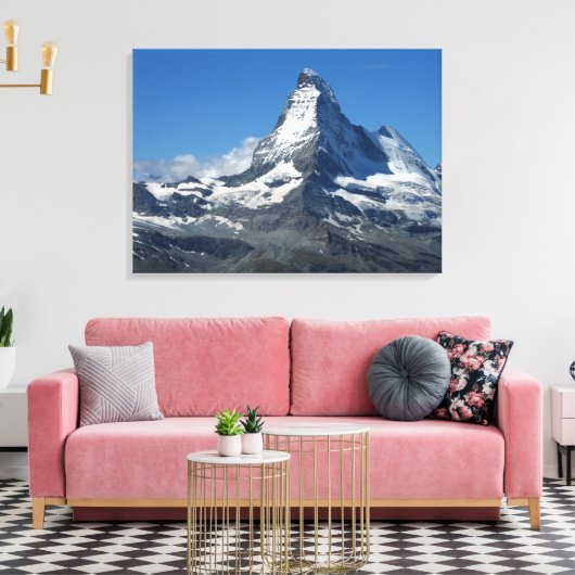 Matterhorn Schweizer Alpen überwinterte Canvas Leinwanddruck (Insitu (Wohnzimmer))