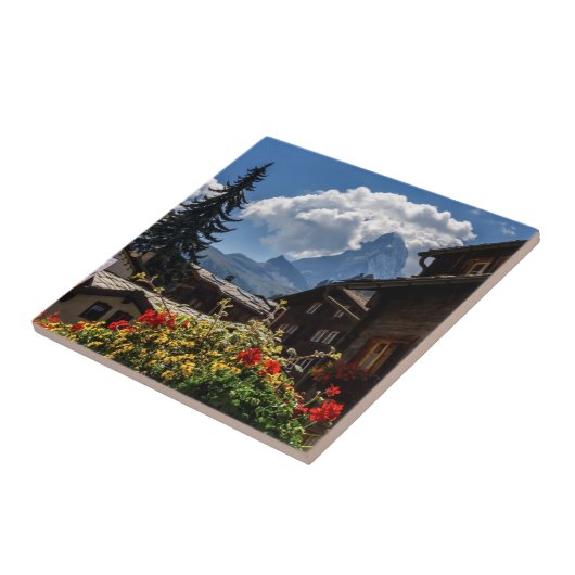 Matterhorn- und Zermattdorfhäuser, die Schweiz Fliese (Seite)