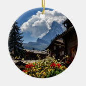 Matterhorn- und Zermattdorfhäuser, die Schweiz Keramik Ornament (Vorne)