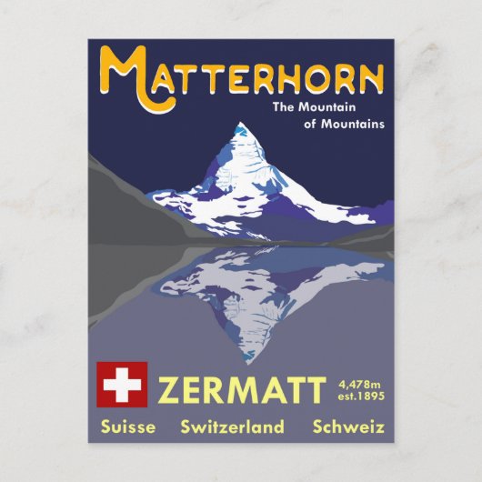 Matterhorn, Zermatt, Schweiz, Postkarte (Vorderseite)