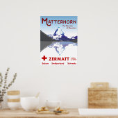 Matterhorn, Zermatt, Schweiz, Skiplakat Poster (Küche)