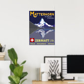 Matterhorn, Zermatt, Schweiz, Skiplakat Poster (Heimbüro)