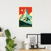 Matterhorn, Zermatt, Schweiz, Skiposter Poster (Heimbüro)