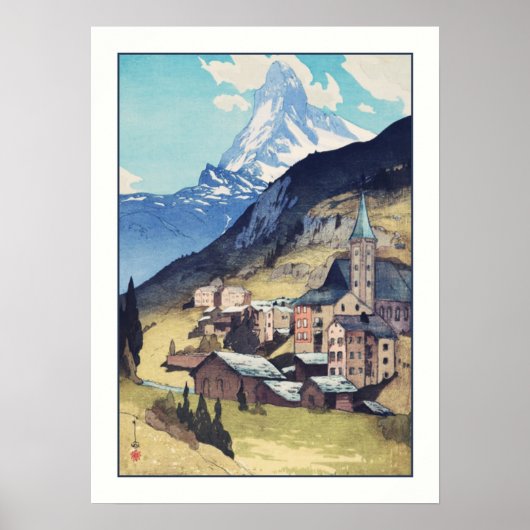 Matterhorn, Zermatt Schweiz Vintage Kunst Print Poster (Vorne)