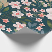 Mattes Florales Geschenkpapier – Elegante Blume (Ecke)
