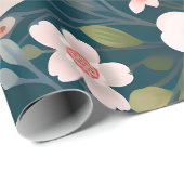 Mattes Florales Geschenkpapier – Elegante Blume (Rolleneckpunkt)