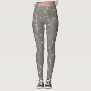Mattes Gold und Roségold Flakes dunkles Warmgrau Leggings