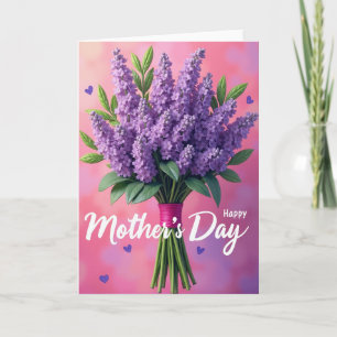 Mattes Lavendel-Blumenstrauß-Karte Karte