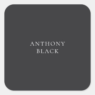 Mattes Schwarz Minimalist Einfach Elegant Klassisc Quadratischer Aufkleber