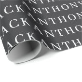 Mattes Schwarz Minimalistisches Einfaches Elegante Geschenkpapier (Rolleneckpunkt)