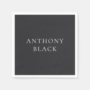 Mattes Schwarz Minimalistisches Einfaches Elegante Serviette