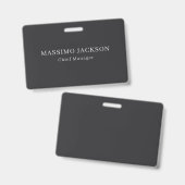 Mattes Schwarz Professionell Schlicht Modern Elega Ausweis (Vorder- & Rückseite)