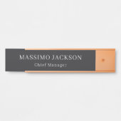 Mattes Schwarz Professionell Schlicht Modern Elega Türschild (Vorderseite )