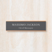 Mattes Schwarz Professionell Schlicht Modern Elega Türschild (Vorderseite )