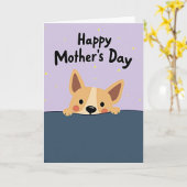 Mattes süßes Hund-Muttertags-Karte Karte (Gelbe Blume)