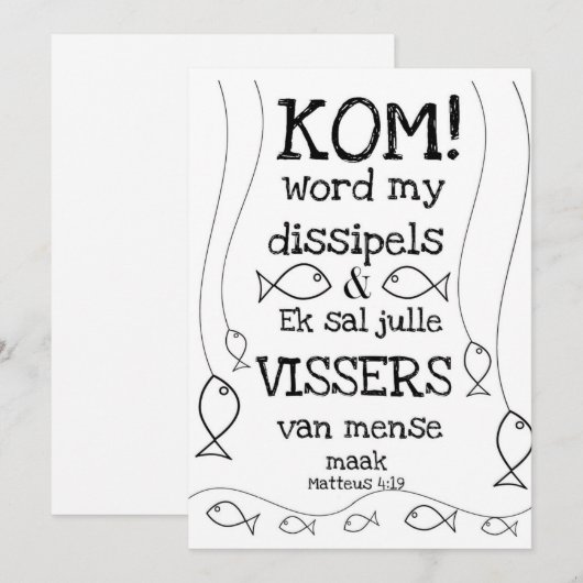 Matteus 4:19 feiertagskarte (Vorne/Hinten)