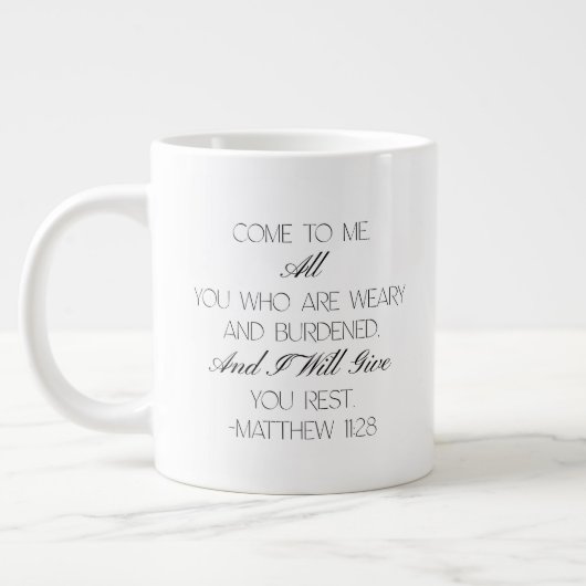 Matthäus 11:28 Hoffnung Bibelvers Tasse (Links)