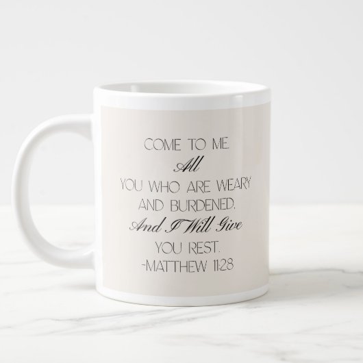Matthäus 11:28 Hoffnung Bibelvers Tasse (Links)