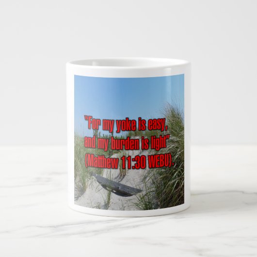Matthäus 11:30 WEBU Mug Jumbo-Tasse (Vorderseite)