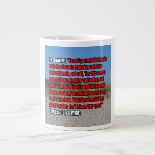Matthäus 19:4-6 WEBU Mug Jumbo-Tasse (Vorderseite)