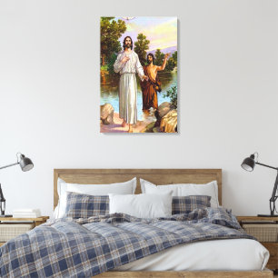 Matthäus 3,13-17 Jesus wird getauft Leinwand