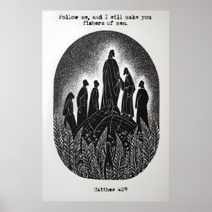 Matthäus 4 19 Fischer von Menschen Kunstprint Folg Poster