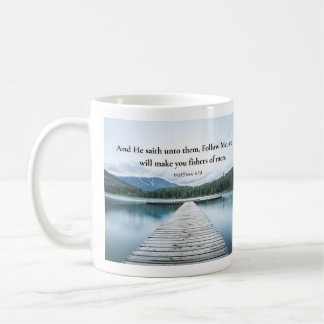 Matthäus 4:19 Jesus sagte: Folgt mir, Bibelvers Kaffeetasse