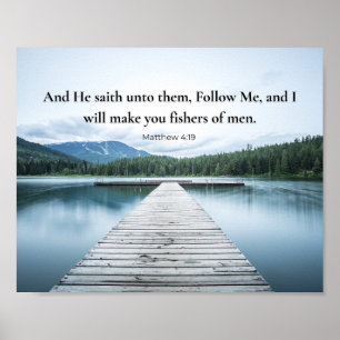 Matthäus 4:19 Jesus sagte: Folgt mir, Bibelvers Poster