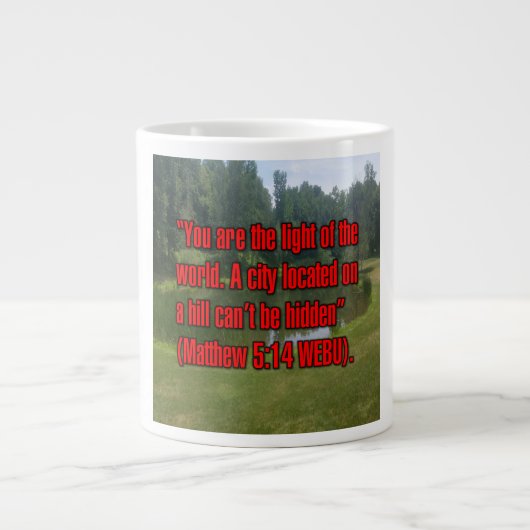 Matthäus 5:14 WEBU Mug Jumbo-Tasse (Vorderseite)